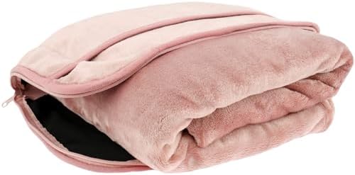 Travel Blanket Soft Flannel Airplane Blanket, Portable Compact Fl...