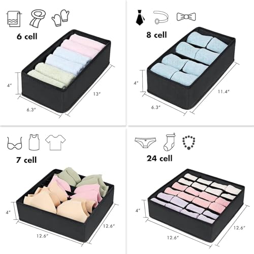 Image of Wardrobe Organiser Set of 4 (Black)