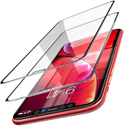 Verre blindé 5D anti-rayures pour iPhone 11 Pro et XS, double protection d'écran noir