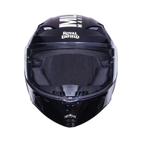 Image of Royal Enfield Mod Adroit MLG Modular Face helmet | Certification: ISI | Impact Protection: High-density EPS liner | Polycarbonate Visor | Micrometric lock | BLACK L