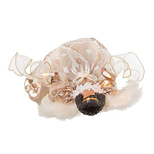 Cimier de sapin de Noël de qualité premium pour décoration de luxe blanc et or rose - 6