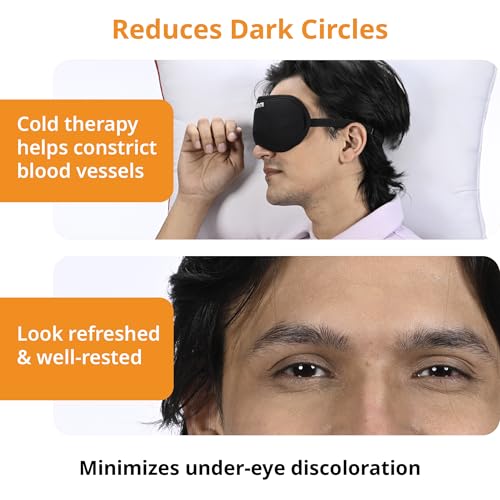 Image of FOVERA Cooling Gel Eye Mask with Soft Cover - Reusable Cold Compress Pack for Dark Circles, Puffy Eyes & Migraine Relief - Long Lasting Ice Eye Shade, Adjustable Strap for Sleep & Travel (Pack of 2)