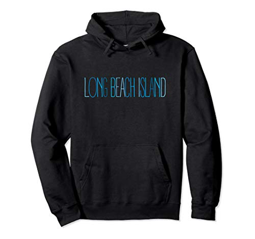 Long Beach Island LBI New Jersey Blue Lettering Pullover Hoodie