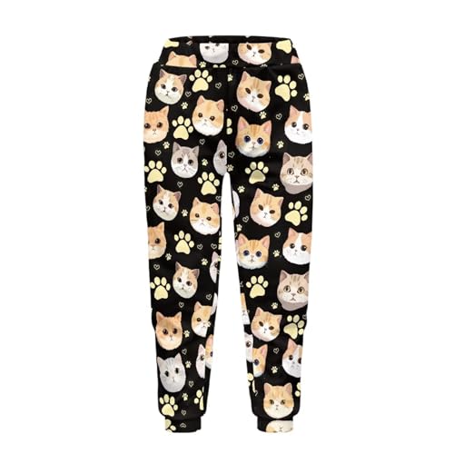 Elastic Waist Baggy Sweatpants for Toddler Girls Teens 4-15y Moisture Wicking Athletic Pants with Side Pockets