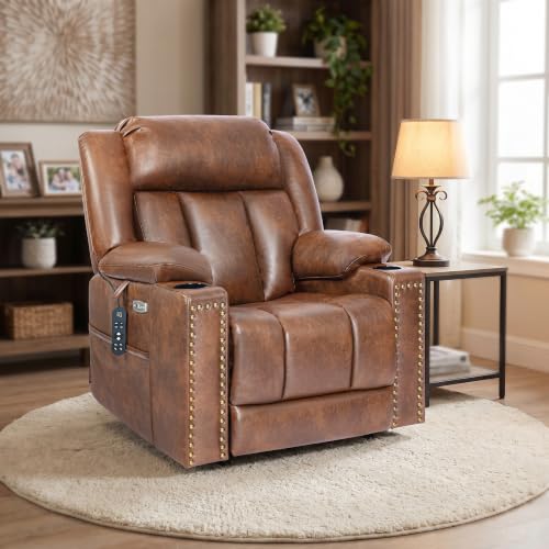 Image of EONIX Power Lift Recliner Chair for Elderly, 400lb, Retro Espresso Brown