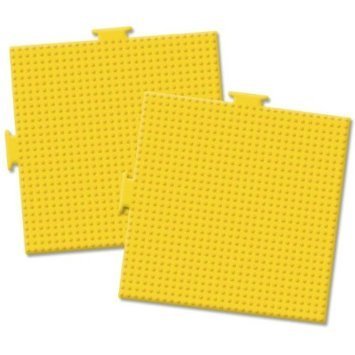 Perler Fun Fusion Bead Pegboards 5-1/2-Inch by 5-1/2-Inch, 2/Pkg, Yellow Square