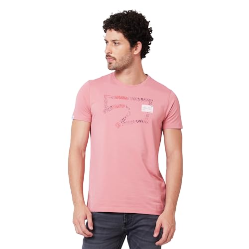 Image of Spykar Men's Slim Fit Round Neck Half Sleeve Solid Casual T-Shirt