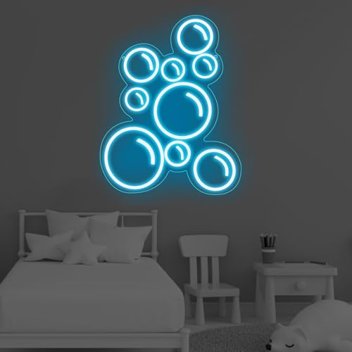Image of Bubble Neon Light,Bubble Light Sign for Home,Bubble Bar Led Neon Sign Bubble Wall Art Light,Kids Room Decor, Dorm Room Sign, 16.5 inchx11.8 inch