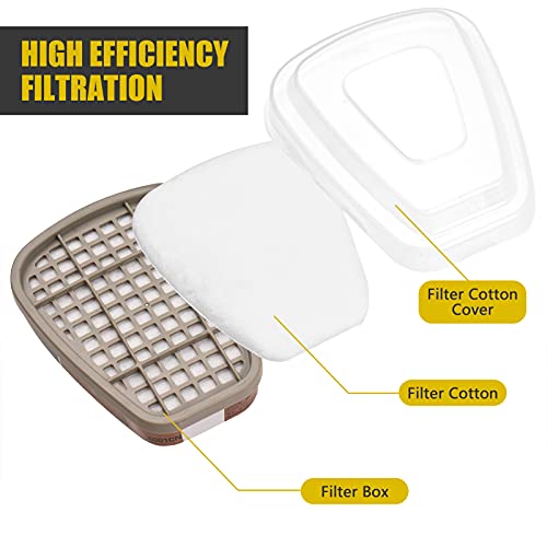 Henniu Respirador de rosto inteiro reutilizável Capa de rosto inteiro 18 em 1 Capa de gás Respirador