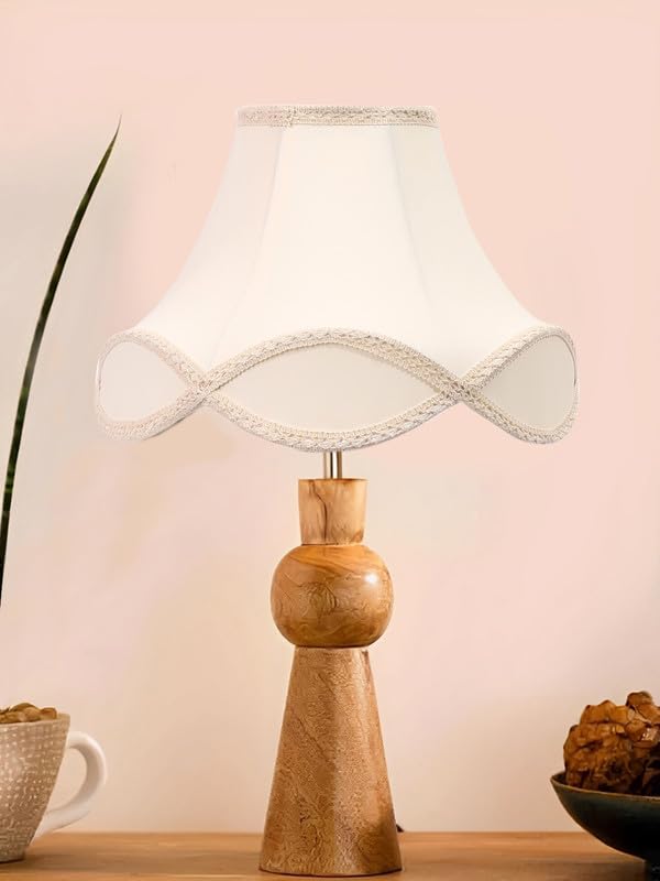 Devansh Multicolor Table Lamp | Artistic Mosaic Glass with Sturdy Wood Base | Decorative Ambient Light for Home Décor | Perfect Blend of Modern & Traditional Style - Model QW45-image-4