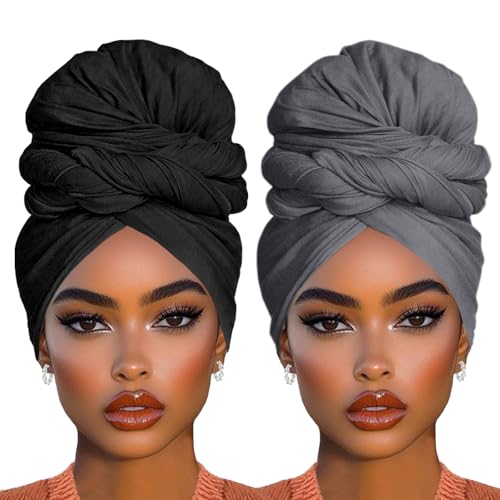 COOKOO Extra-Long Jersey Head Wraps
