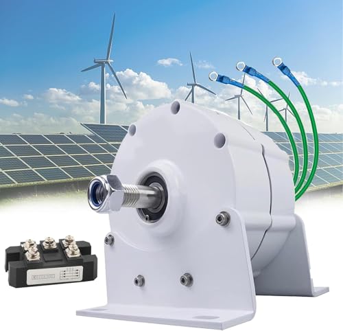 12V,KZZAAO 9000W 3Phase Alternator, 600 RPM Household Rare Earth Permanent Magnet 3 Phase Generator Electric Motor for Wind