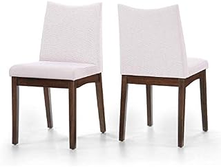 Christopher Knight Home Dimitri Fabric with Walnut Finish Dining Chairs, 2-Pcs Set, Light