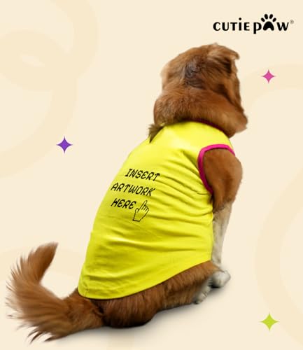 Image of CutiePaw T-Shirt for Dogs and Cats (Pack of 1) | Printed Pet T-Shirts | Dog T Shirts | Trendy Vest | Sleeveless Cotton Tshirt | Comfortable & Breathable Pet Clothing | Summer Tshirts for Dogs and Cats