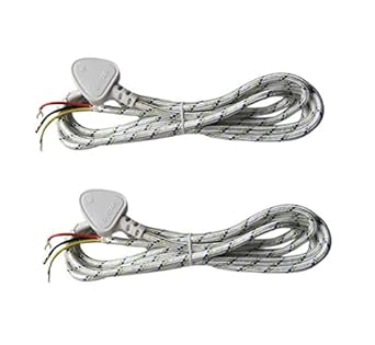 VT - Iron 3Pin AC Power Cotton Cord Wire (Pack of 2)