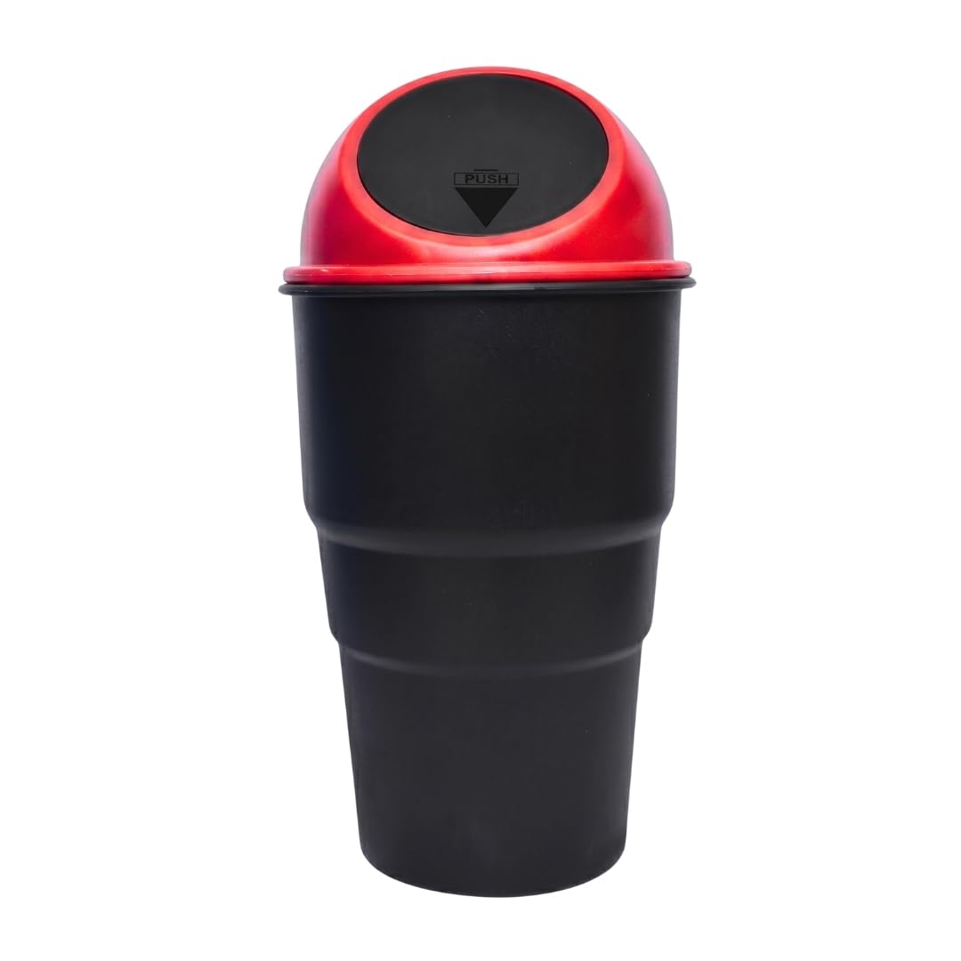 Airofy™ Airo Dump Car Dustbin with Lid | Small Portable Dustbin for Car | Mini Dustbin for Car | Fits Cup Holder | Leakproof Trash Can for Car, Home, Office & Travel (Pack of 1) (Cherry Red)-image-28