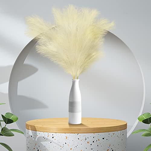 KeepUs Pampas Grass 5Pcs 43''/3.6ft Dried Faux Pampas Grass Decor Tall Floor Vase Large Artificial Pampas Grass Branches Stems Plants Boho Decor for Wedding, Party, Banquet, Bedroom Home Decorations