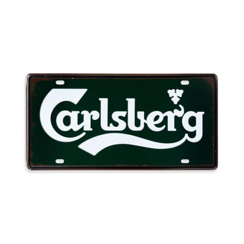 Image of Decorative Retro Metal Signs Wall Plate - 12x8 Inch (Carlburg) | Weatherproof Vintage Metal Sign Plate for Cafe, Home, Bar, Garage | Decorative Wall Hanging Sign Board