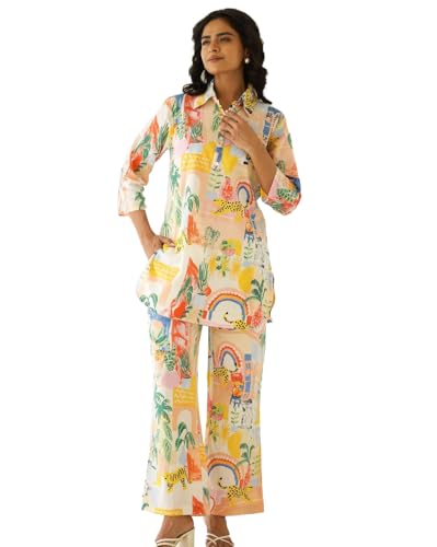 Image of Trendy Queen Co Ord Set | Casual Wear Pant Top Set | Fancy Co-Ord Set | Full Pair Set | Coord Sets for Women | Top Pant Set (SD817)