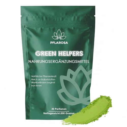 Grüne Entgiftungspulver, 200g Superfood Pulver, Greens Pulver helfer, Pflanzenpulver mit Matcha, Gerstengras, Heidelbeeren, Rich in Macronutrients, Micronutrients & Fiber