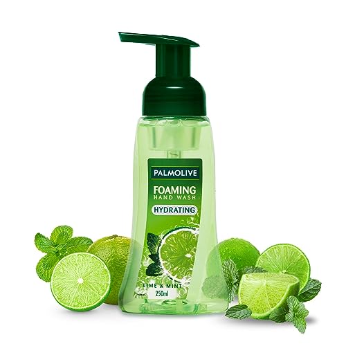 Palmolive Hydrating Foaming Lime & Mint Liquid Hand Wash, 250ml Dispenser Bottle, Removes Germs, Refreshing Fragrance
