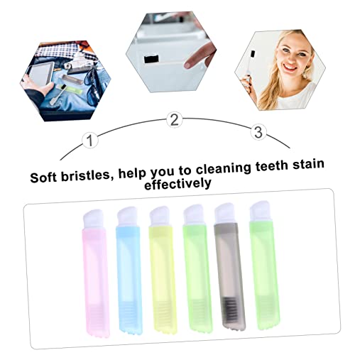 KOCKSHION 6 Stück Faltbare Zahnbürste Tragbare Bunte Zahnbürsten mit Weichen Borsten für Camping und Reisen Platzsparend und Hygienisch für Unterwegs Zufällige Farbe Zufällige Farbe – Bild 3