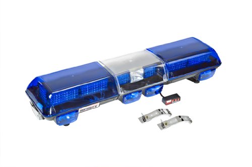 Wolo (7705-B) Infinity 3 LED Emergency Warning Light Bar - Blue Lens, Roof Mount