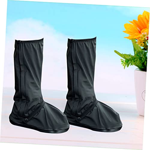 Cubiertas impermeables para calzado POPETPOP, reutilizables y antideslizantes, talla M, color negro, para actividades al aire libre en días de lluvia miniatura 7