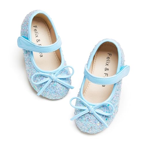 Image of Felix & Flora Toddler Flower Girl Dress Shoes - Girl Ballet Flats Party School Shoes Wedding