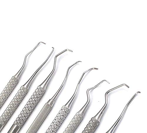 Miniatura 2 de SURGICAL ONLINE Gracey Curetas Juego de 8 piezas de instrumentos médicos veterinarios dentales - Ultra ligero, acero inoxidable, doble extremo,