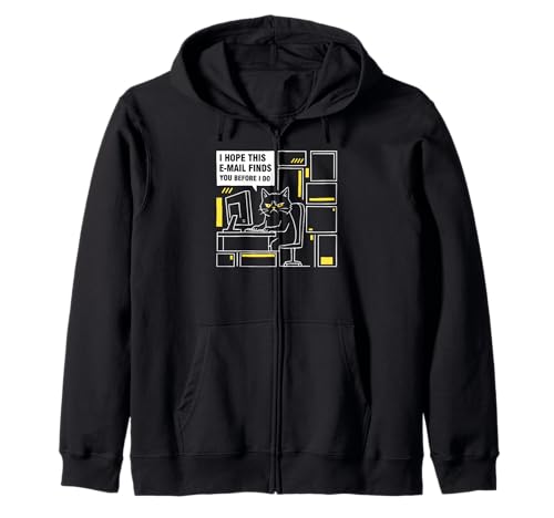 Espero Que Este Correo electrónico te encuentre Antes de Hacerlo Cat Humor Meme Sudadera con Capucha