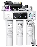 Waterdrop T3-M Sistema a Osmosi Inversa Remineralizzante, Certificato NSF/ANSI 372, Filtro Acqua a 9 Stadi, Sistema di Filtrazione senza Serbatoio da 450 GPD, Rapporto Acqua Pura/Scarico 2:1
