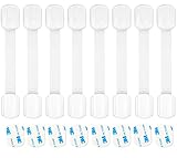 Child Safety Cupboards Straps Locks (8 Pack) for Cabinets Drawers Toilet Fridge Baby Proof Cabinets, Easy Installation, No Drilling Required