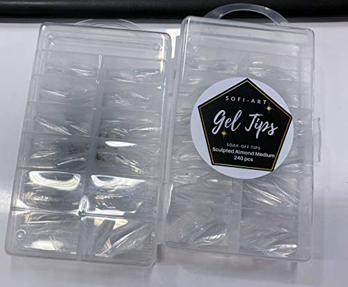 Sofi Art Instant Soft Gel Nail Tips - Sculpted Almond Medium - 504 pcs 11 sizes
