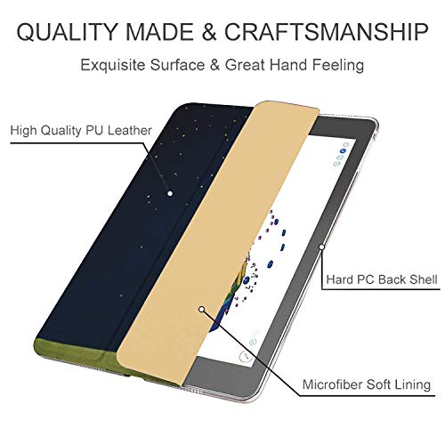 Image of DuraSafe Cases for iPad 10.2 9 Gen 2021 8 Gen 2020 iPad 7 Gen 2019 [iPad 9th 8th 7th ] A2602 A2270 A2197 Trifold Printed PC Lightweight Protective Clear Back Cover - Night Sky