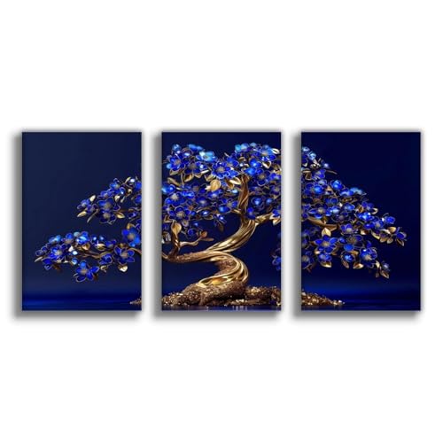 Toile arbre de vie bleu doré pour créer un havre de paix dans votre chambre