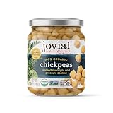 Jovial 100% Organic Chickpeas - Chickpeas, Organic Chickpeas, No Saturated Fat, Gluten Free, Recyclable Glass, Great Source of Fiber, No Additives or Preservatives, Product of Italy - 13 Oz