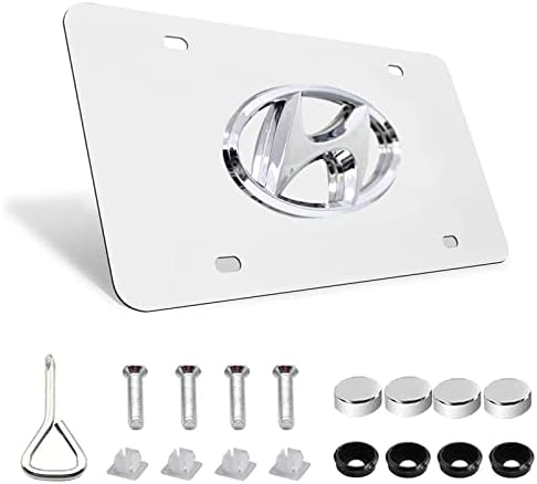 SonneMond Compatible with 3D Silver Stainless Steel License Plate Frame for Hyundai (BL-001)