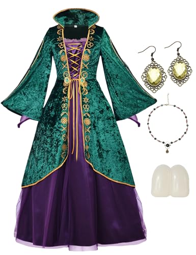 CICOCI Adult Winifred Sanderson Costumes For Women Plus Size Witch Winifred Teeth Cosplay Outfits Halloween