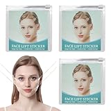 200Pcs Face Lift Tapes Invisible with 40 Fixed Ropes V Edge Patches Face Lift Tape for Wrinkles Double Chin Sagging Skin Eyes Waterproof Face Stickers for Tightening Loose Skin (Yellow Rope)