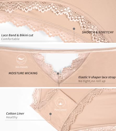 Image of Eiggam Women's Cotton Bikini Panties,High-Cut Full Coverage Stretch Cool Underwear for Women