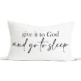 Inspirational Words Quotes Give it to God and Go to Sleep Throw Pillow Covers Decorate Home Bedroom