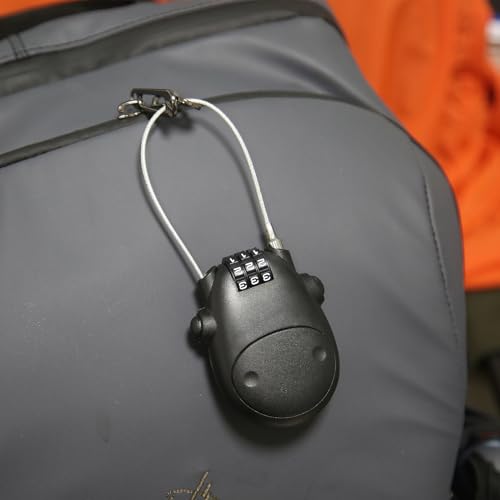 HOJLKLD Fechadura de cabo combinada, trava de bagagem com cabo de aço retrátil de 76,2 cm, mini trav