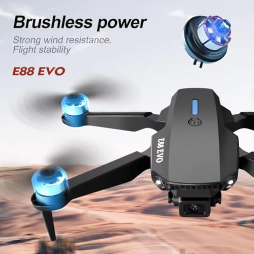 Image of E88 EVO GPS Drone With 4K Camera - Quadcopter With Brushless Motors, Stabilized Flight, FPV and Tell Features