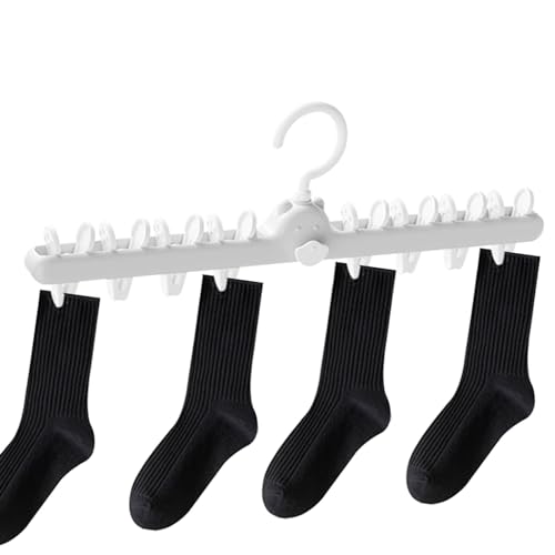 Generisch Unterwäsche-Kleiderbügel zum Trocknen, Socken-Trockenständer mit Clips,Winddichter Kleiderbügel mit Clips - Sockenaufhänger, Wäschezubehör für den Innen- und Außenbereich, nass und trocken