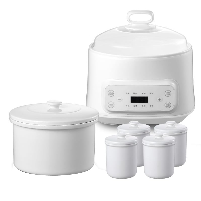 Crock Pot Electric Ceramic Soup Maker Stew Pot with Lid Ceramic Pot for Soup Desserts Steaming Birds Nest