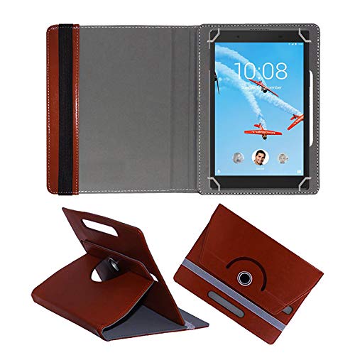 Image of Fastway Rotating Leather Flip Case for Lenovo TAB 4 8 TB-8504X Tablet Cover Stand Black (Brown)