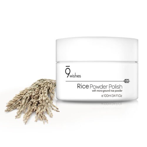 9 wishes Rice Powder Polish 3.38oz | Powder to Foam Facial Cleanser with Rice Extract | Korean Skincare Exfoliating Polish for Gentle Daily Cleansing, All Skin Types