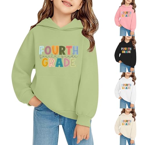 Forth Grade Graphic Sweatshirts with Hood First Day of School Back to School Y2K Vintage Clothes Preppy Tee Tops