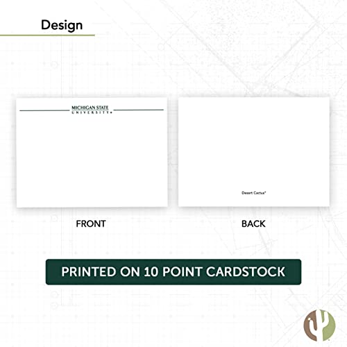 Image of Desert Cactus Michigan State University Notecards 10 Pack Stationery Cardstock Spartans MSU Includes Envelopes Memo Party Thank You (Notecard 1b)